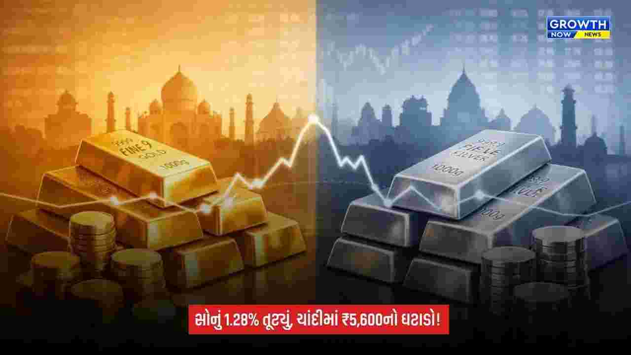 Gold Silver Price Fall: સોનું 1.28% તૂટ્યું, ચાંદીમાં કિલોદીઠ ₹5,600થી વધુનો ઘટાડો