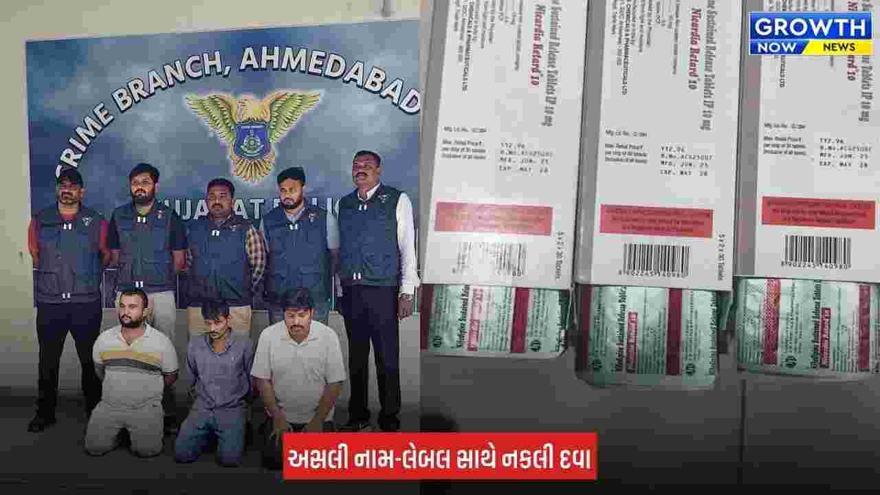 Ahmedabad Crime Branch : બ્લડ પ્રેશરની નકલી દવાઓ બનાવી આંતરરાજય સિન્ડીકેટ રચી દવાનું વેચાણ કરતી ગેંગનો કરાયો પર્દાફાશ