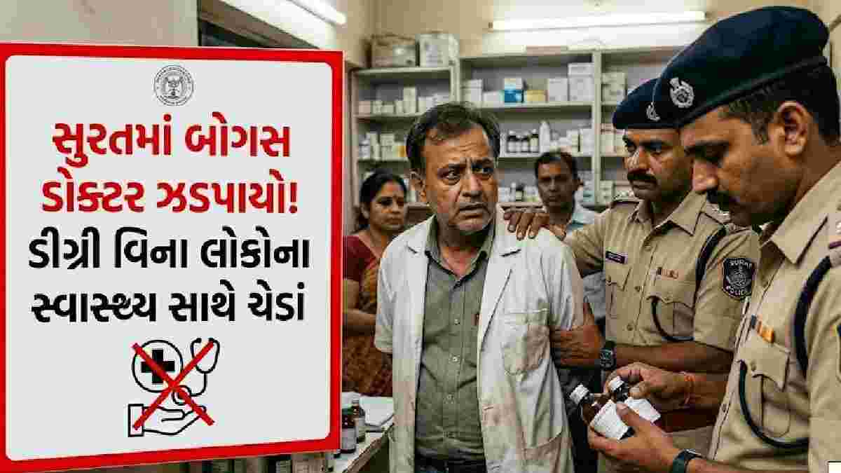 સુરતમાં બોગસ ડોક્ટર ઝડપાયો, ડીગ્રી વિના લોકોનું ઈલાજ કરતો