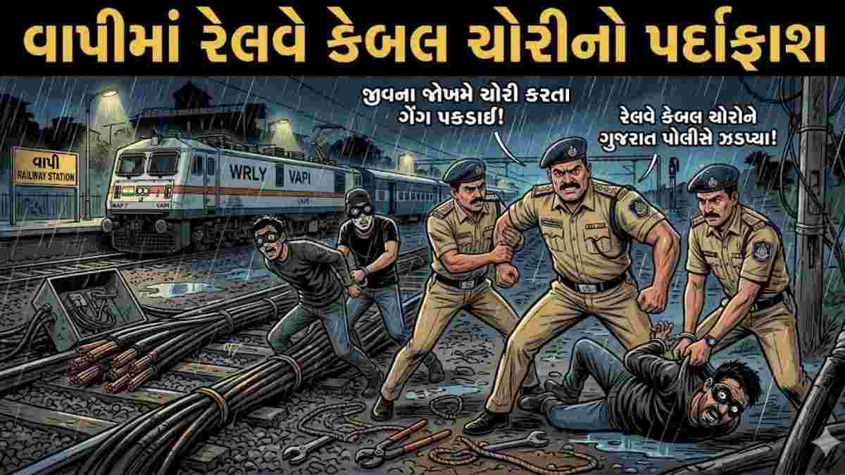 વાપીમાં રેલવે કેબલ ચોરીનો પર્દાફાશ, RPFએ ત્રણ આરોપીઓને ઝડપ્યા