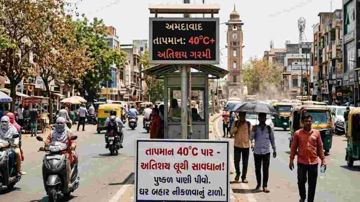 અમદાવાદ સહિત રાજ્યના શહેરોમાં 40°C પાર તાપમાન