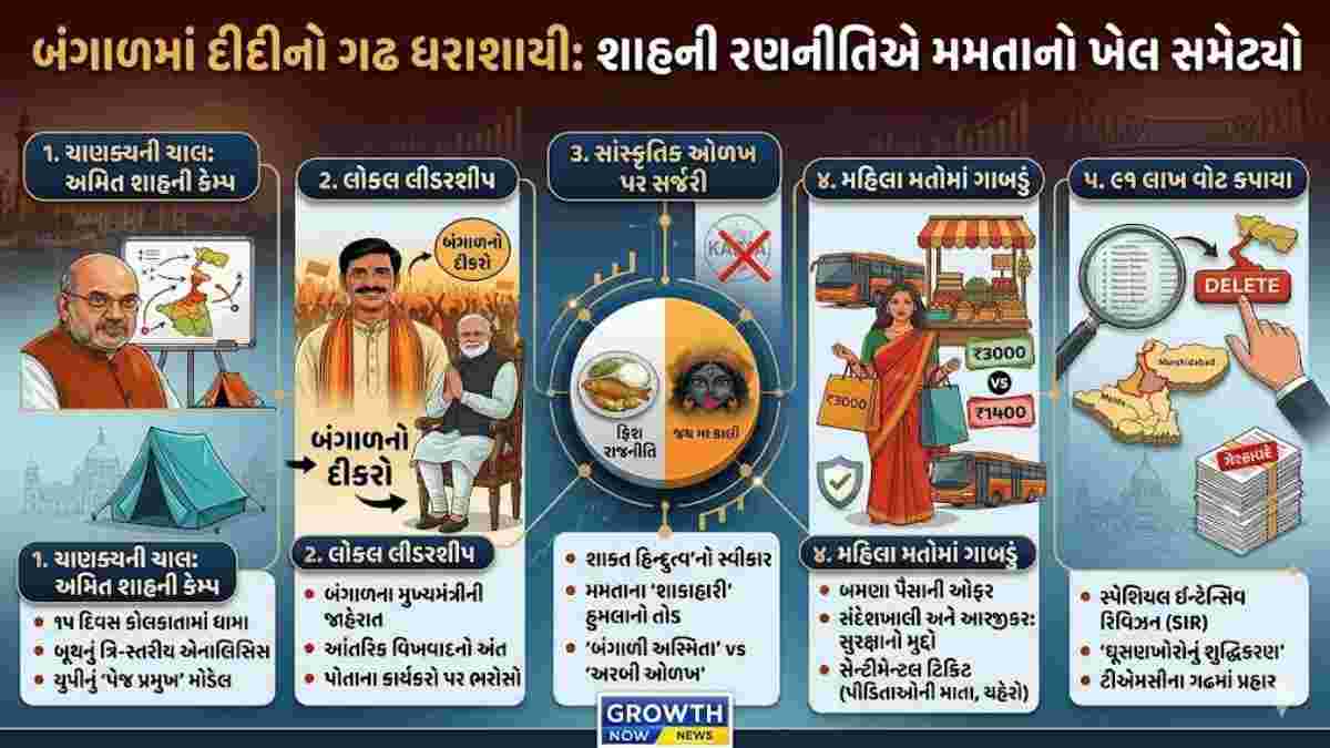 બંગાળમાં દીદીનો ગઢ ધરાશાયી: શાહની રણનીતિએ મમતાનો ખેલ સમેટ્યો