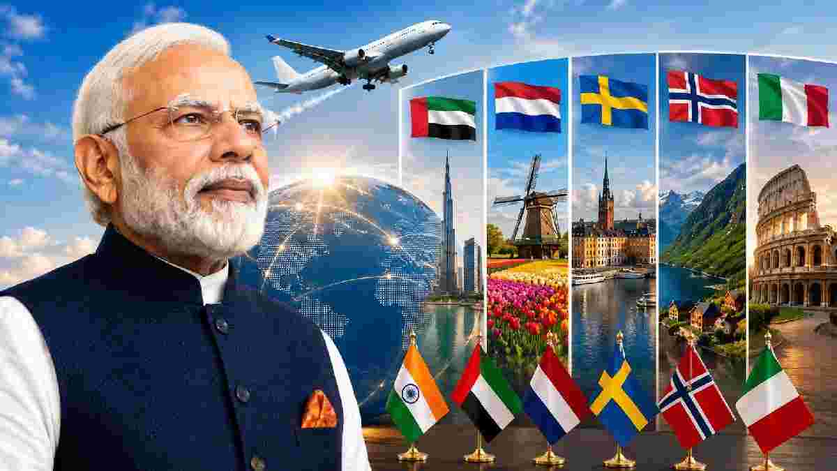 PM મોદી 5 દેશોના પ્રવાસ માટે રવાના: વેપાર, ટેક્નોલોજી અને વ્યૂહાત્મક ભાગીદારી પર રહેશે ફોકસ
