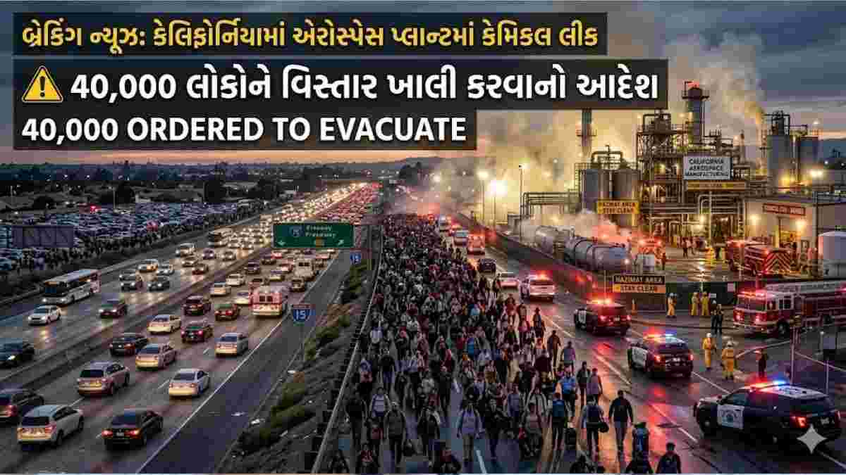 કેલિફોર્નિયામાં કેમિકલ કાંડ: 40,000 લોકો માટે ઇવેક્યુએશન એલર્ટ, વિસ્ફોટનો ખતરો વધ્યો!