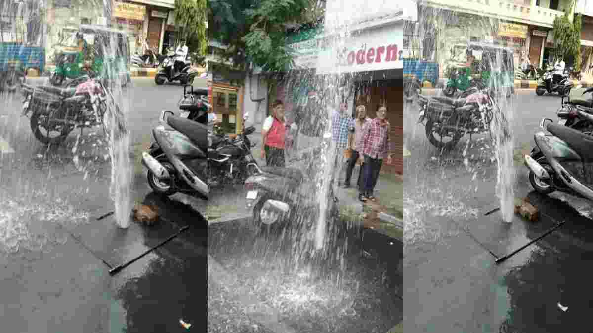 વડોદરા કોઠી ચાર રસ્તા પર પાણી લીકેજથી હજારો લીટર પીવાનું પાણી બગડ્યું