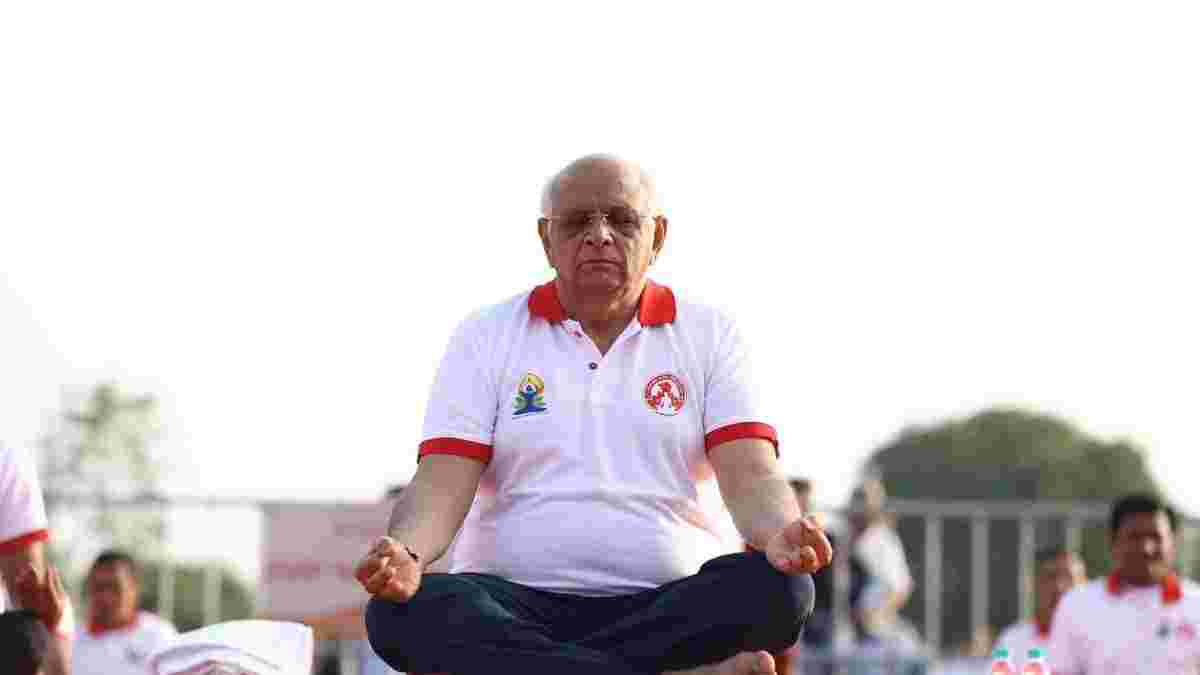 માણસામાં મુખ્યમંત્રી ભૂપેન્દ્ર પટેલે  યોગાભ્યાસ કર્યો