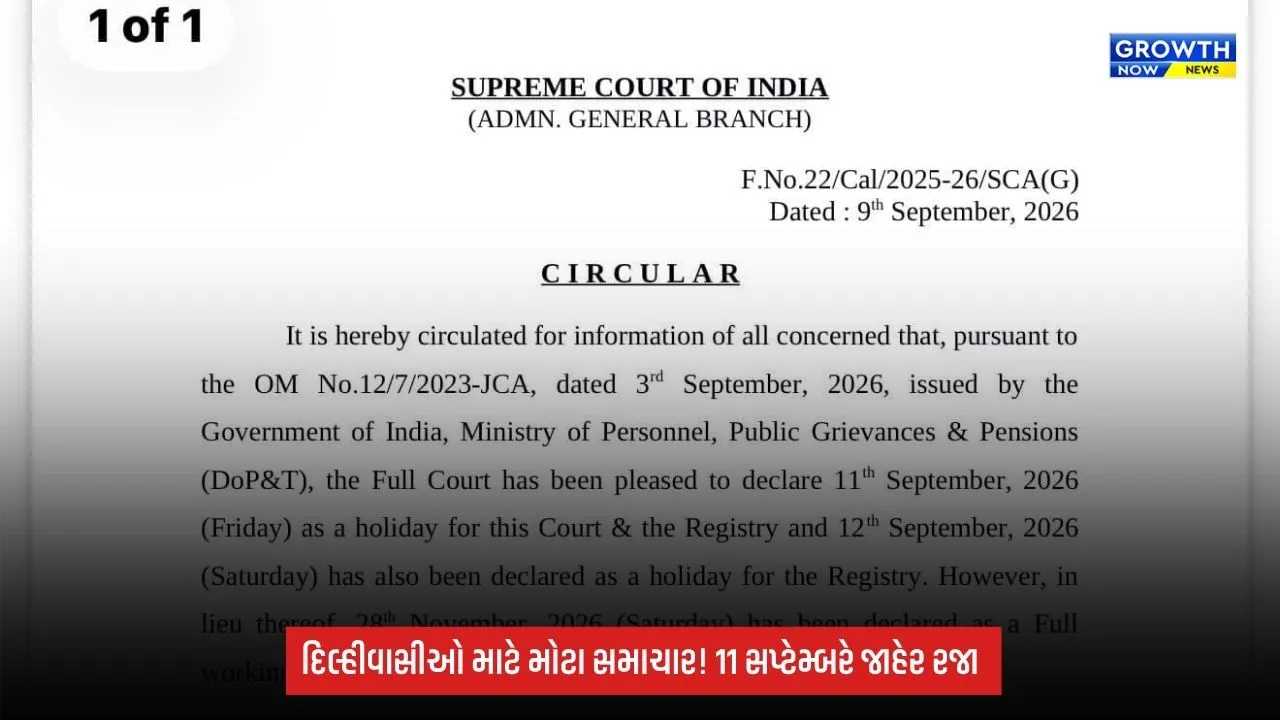 Delhi Holiday: 11 સપ્ટેમ્બરે સરકારી કચેરીઓમાં રજા, BRICS સમિટને કારણે લેવાયો મોટો નિર્ણય