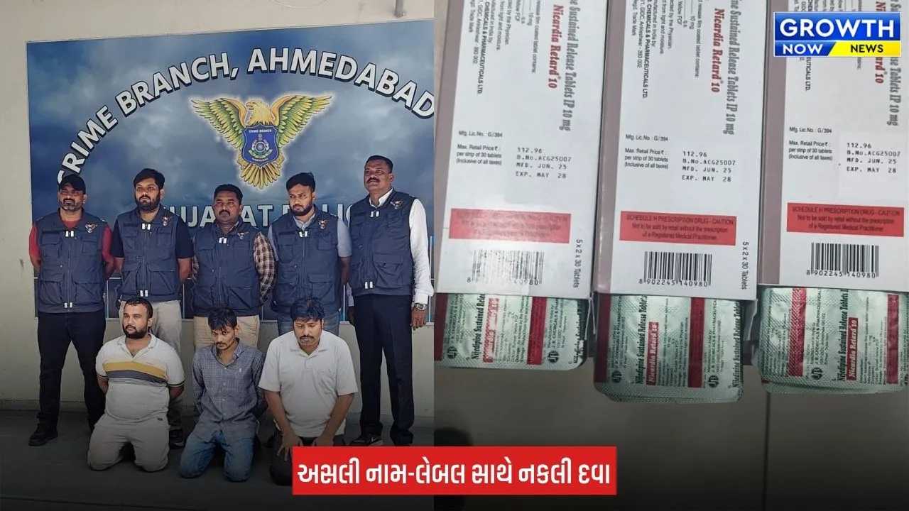Ahmedabad Crime Branch : બ્લડ પ્રેશરની નકલી દવાઓ બનાવી આંતરરાજય સિન્ડીકેટ રચી દવાનું વેચાણ કરતી ગેંગનો કરાયો પર્દાફાશ