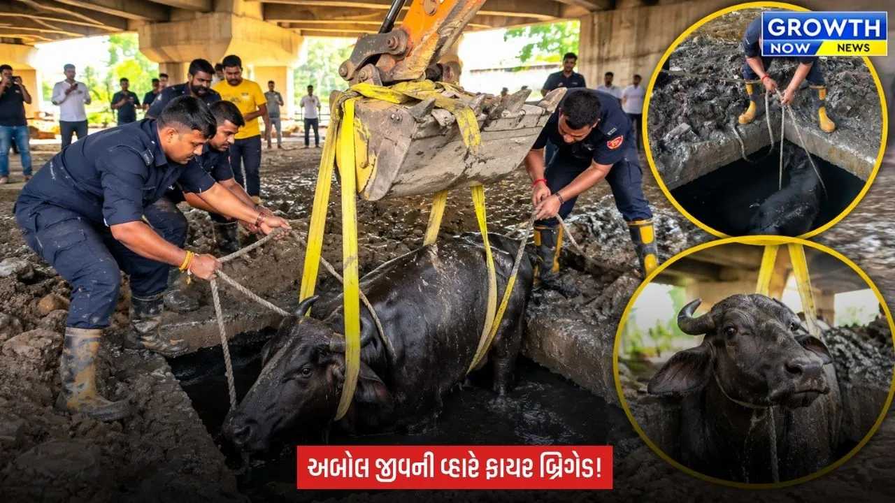 Surat : અબોલ જીવ માટે ફાયર જવાનો મેદાને, પાંડેસરામાં ગાયનું સફળ રેસ્ક્યૂ કરાયું