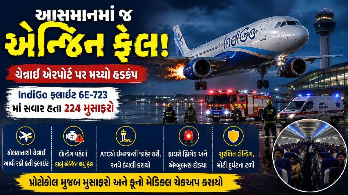 ઇન્ડિગો ફ્લાઇટનું એન્જિન હવામાં જ ફેલ થઈ ગયું,  ચેન્નાઈ એરપોર્ટ પર હડકંપ