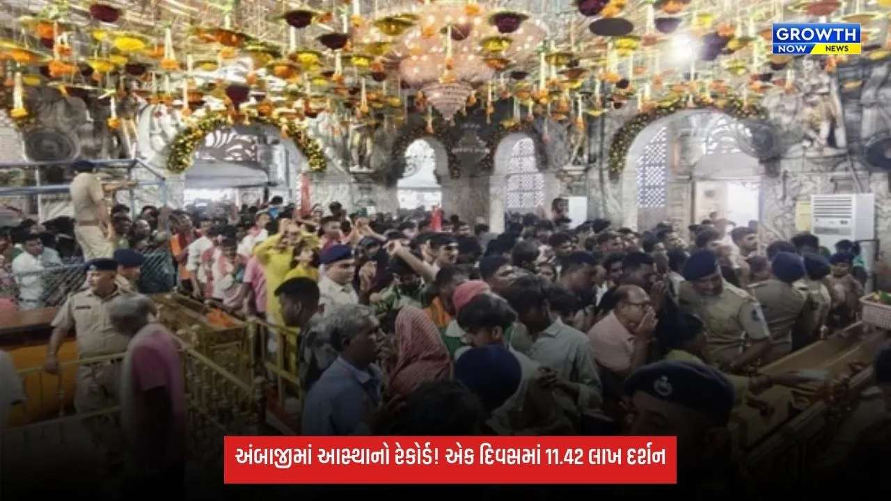 Ambajiમાં આસ્થાનો રેકોર્ડસર્જક માહોલ, એક જ દિવસમાં 11.42 લાખ ભક્તોએ કર્યા મા અંબાના દર્શન