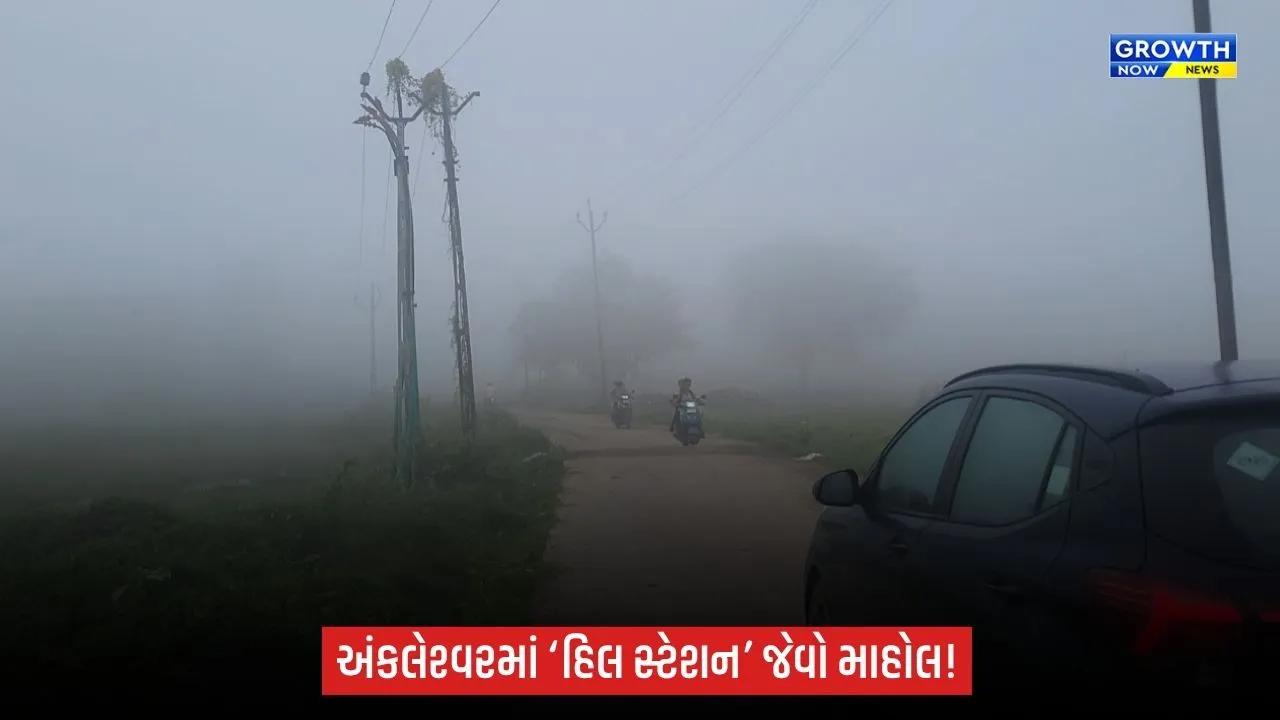 Ankleshwarમાં ‘હિલ સ્ટેશન’ જેવો માહોલઃ ગાઢ ધુમ્મસથી છવાયું શહેર, 10થી 15 ફૂટ જ વિઝિબિલિટી