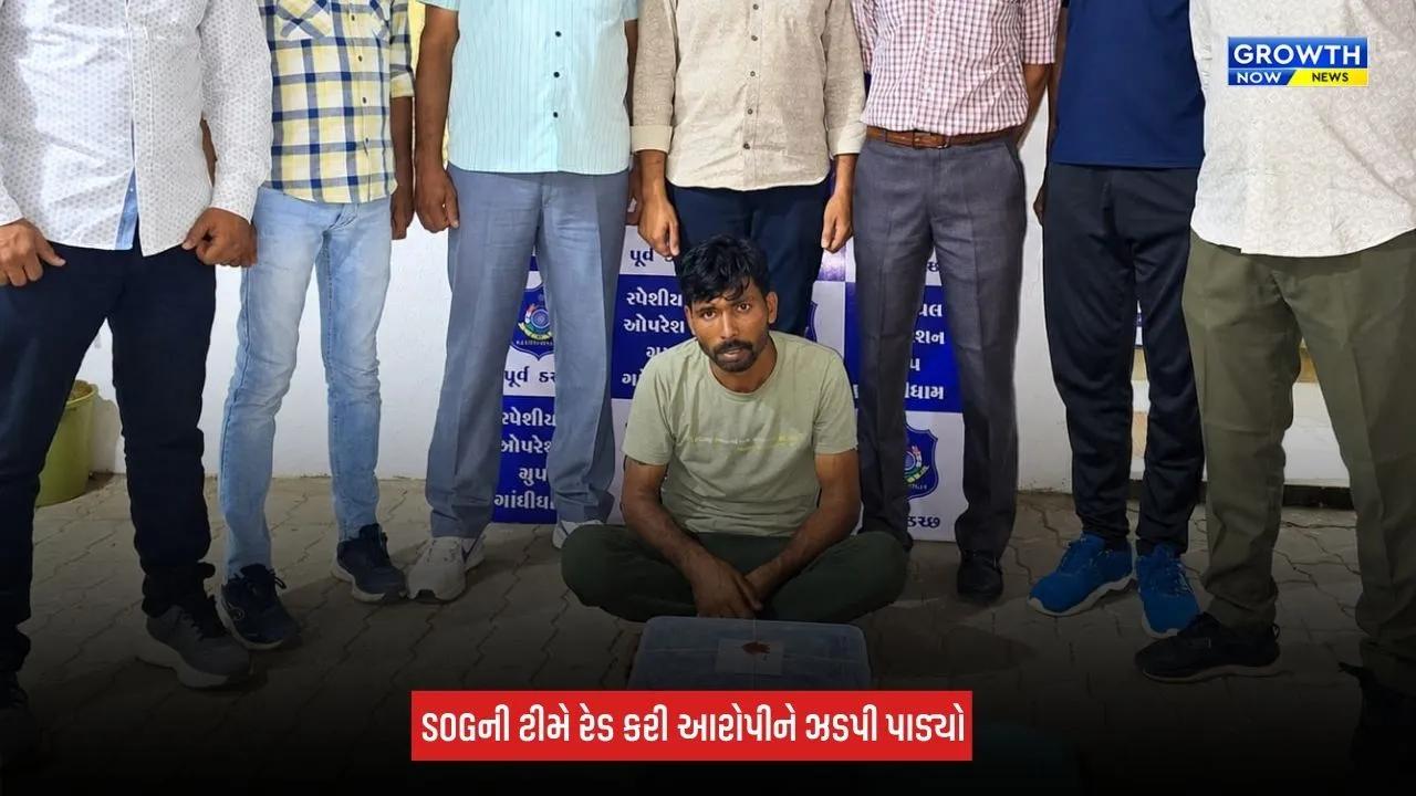 Kutch News: પૂર્વ કચ્છ SOGની મોટી કાર્યવાહી, વર્ષામેડી નજીકથી 1.963 કિલો ગાંજા સાથે એક શખ્સ ઝડપાયો