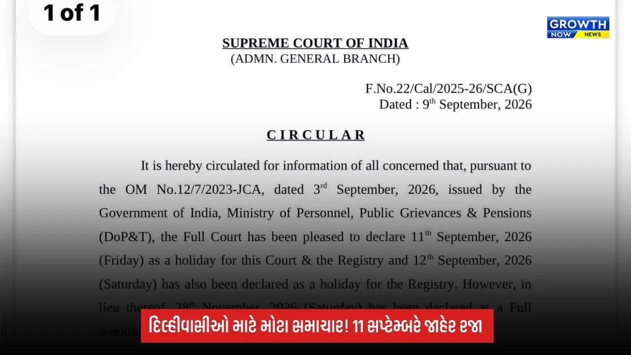 Delhi Holiday: 11 સપ્ટેમ્બરે સરકારી કચેરીઓમાં રજા, BRICS સમિટને કારણે લેવાયો મોટો નિર્ણય