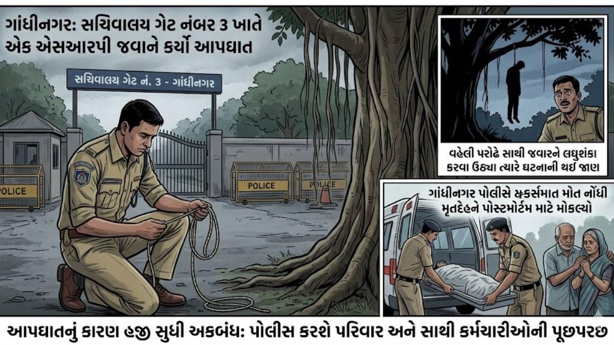ગાંધીનગર સચિવાલય પાસે એસઆરપી જવાને આપઘાત કર્યો, કારણ અકબંધ