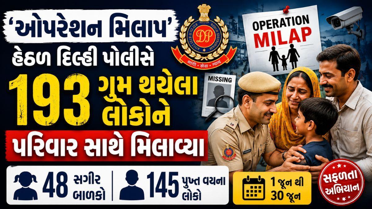 'ઓપરેશન મિલાપ' હેઠળ દિલ્હી પોલીસે જૂનમાં 193 ગુમ થયેલા લોકોને પરિવાર સાથે મિલાવ્યા