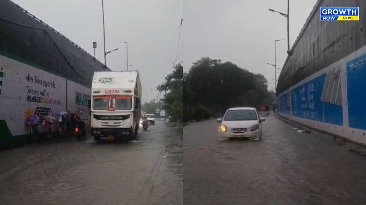 વલસાડમાં ભારે વરસાદથી નેશનલ હાઈવે પર જળબંબાકાર, સર્વિસ રોડ પાણીમાં ગરકાવ; વાહનચાલકો પરેશાન