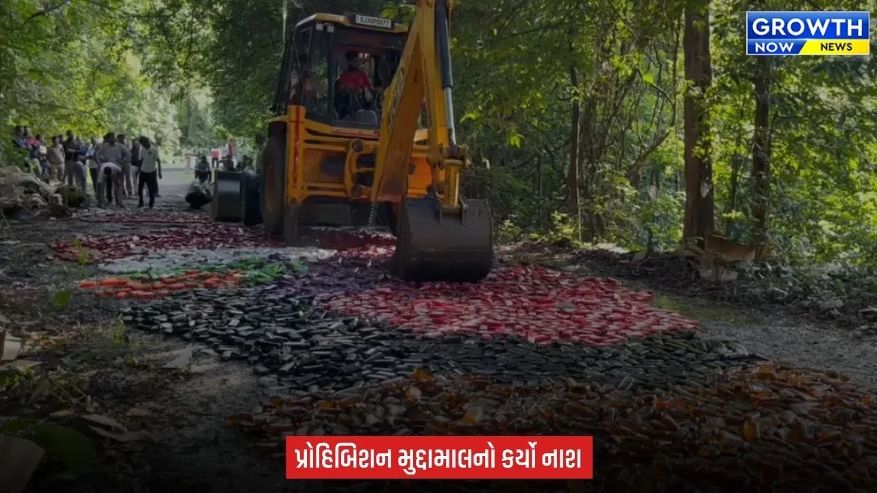 Dang Police ની મોટી કાર્યવાહી, કોર્ટના આદેશ બાદ ₹9.87 લાખનો દારૂનો મુદ્દામાલ નષ્ટ કરાયો
