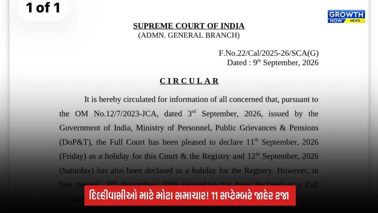 Delhi Holiday: 11 સપ્ટેમ્બરે સરકારી કચેરીઓમાં રજા, BRICS સમિટને કારણે લેવાયો મોટો નિર્ણય