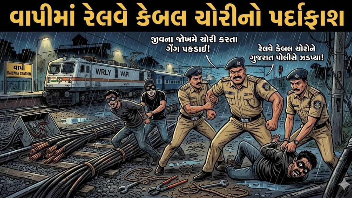 વાપીમાં રેલવે કેબલ ચોરીનો પર્દાફાશ, RPFએ ત્રણ આરોપીઓને ઝડપ્યા