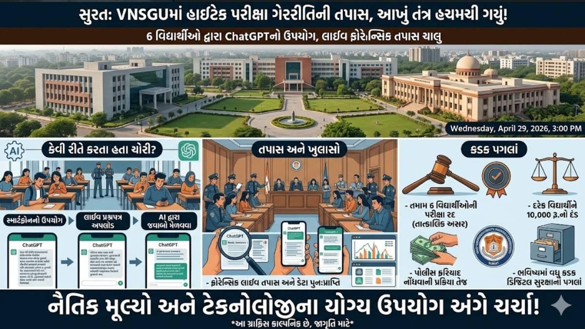 સુરતમાં પરીક્ષામાં AIનો દુરુપયોગ, MBBS સહિત 6 વિદ્યાર્થીઓ પર કાર્યવાહી