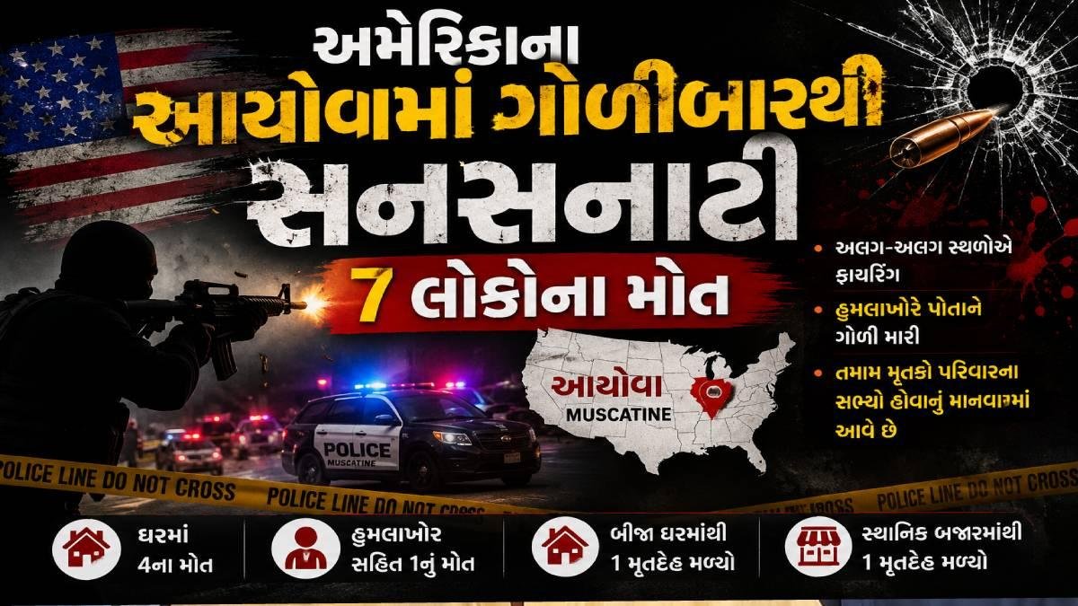 અમેરિકાના આયોવામાં ગોળીબારથી સનસનાટી, 7 લોકોના મોત