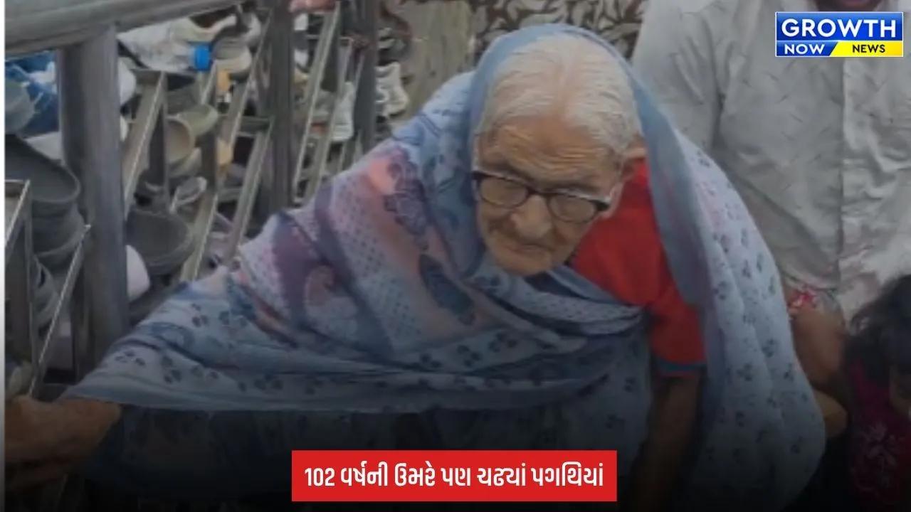 Inspirational Story: 102 વર્ષની ઉંમરે પાવાગઢની સીડી ચઢ્યાં જેઠીબેન, મહાકાળી માતાના દર્શન કરી બન્યાં પ્રેરણારૂપ