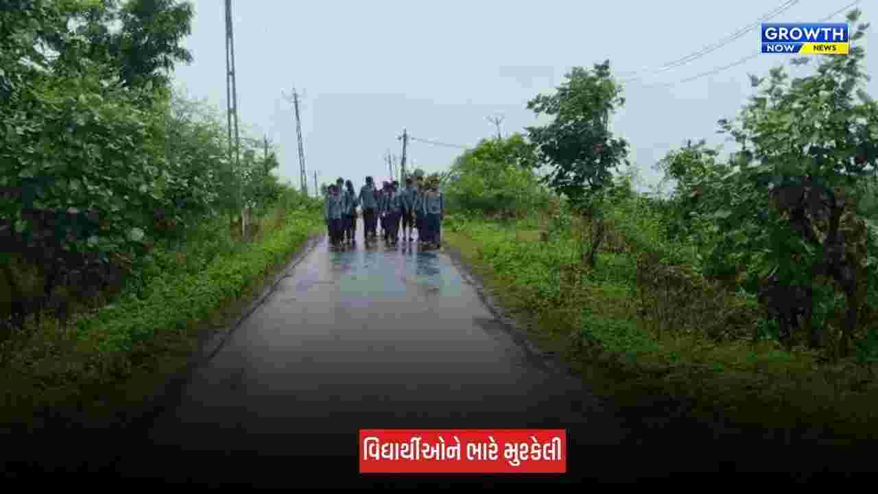 Bhavnagar : કોબાડિયા–કરજાળા સ્કૂલ બસ સેવા બંધ થતાં વિદ્યાર્થીઓમાં રોષ, દીપડાના ભય વચ્ચે પગપાળા જવાની ફરજ