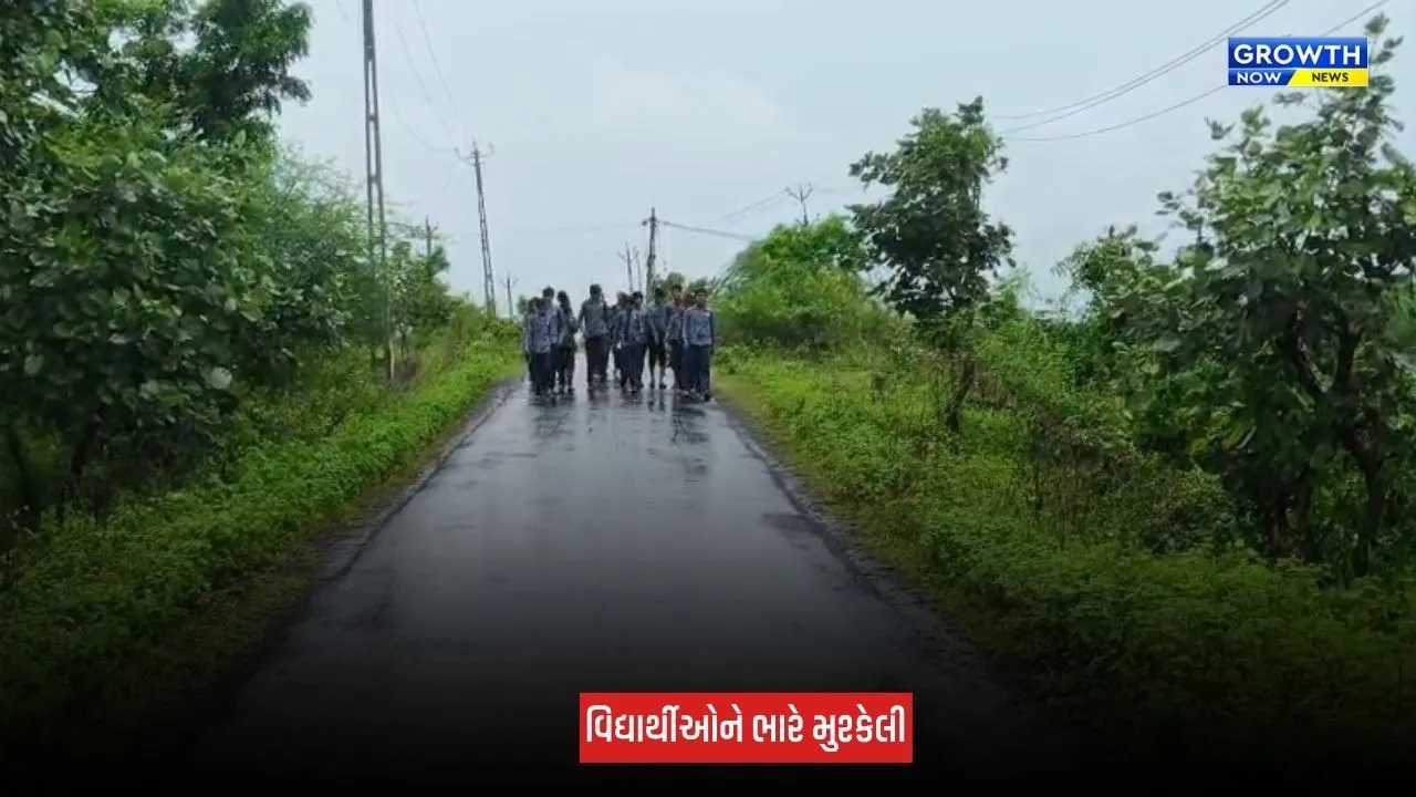 Bhavnagar : કોબાડિયા–કરજાળા સ્કૂલ બસ સેવા બંધ થતાં વિદ્યાર્થીઓમાં રોષ, દીપડાના ભય વચ્ચે પગપાળા જવાની ફરજ