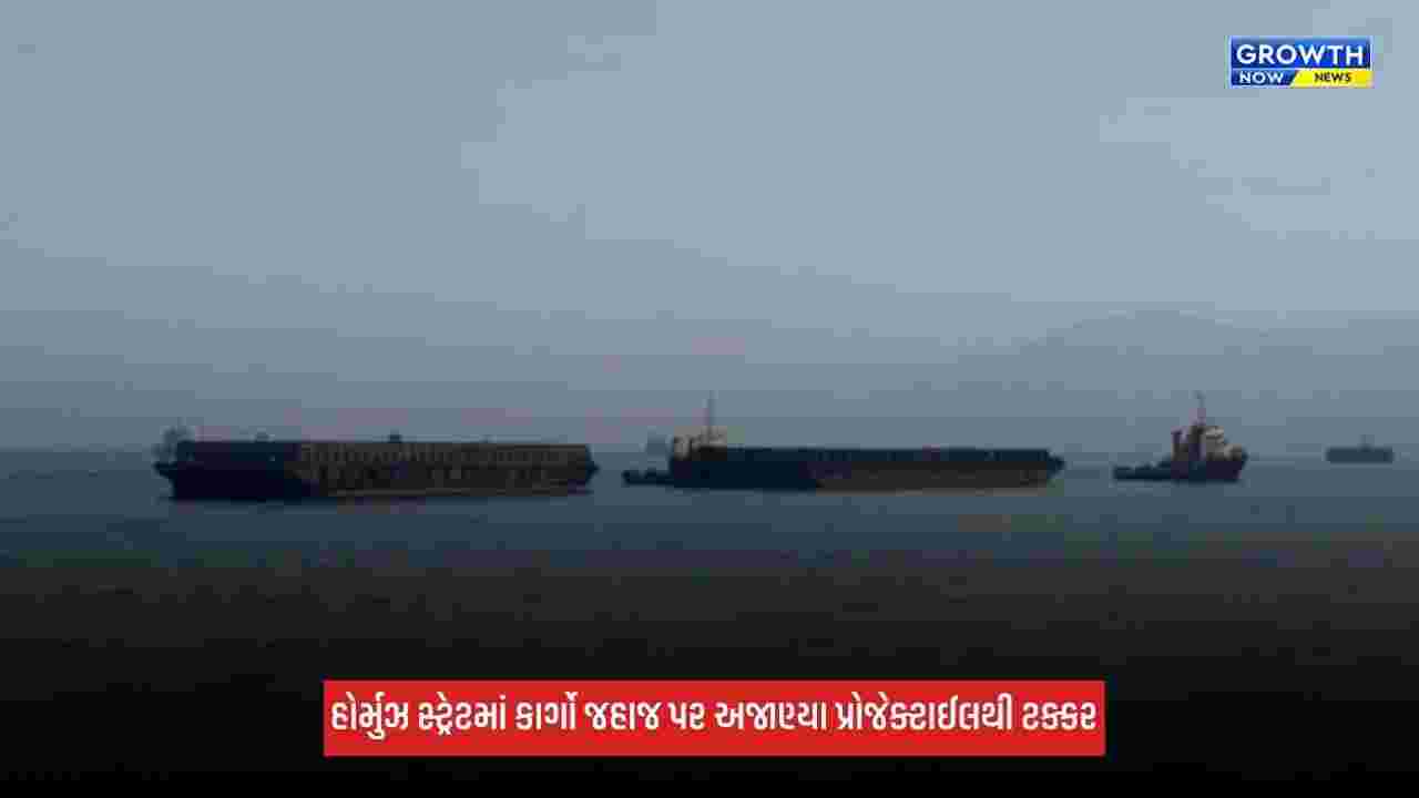 Hormuz Straitમાં કાર્ગો જહાજ સાથે 'અજાણ્યા પ્રોજેક્ટાઈલ'ની ટક્કર, લાગી આગ