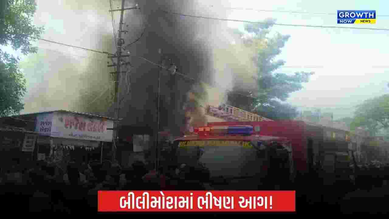 Bilimora સ્ટેશન વિસ્તારમાં ગાદલાની દુકાનમાં આગ, બાજુની મેડિકલ સ્ટોર પણ ઝપેટમાં
