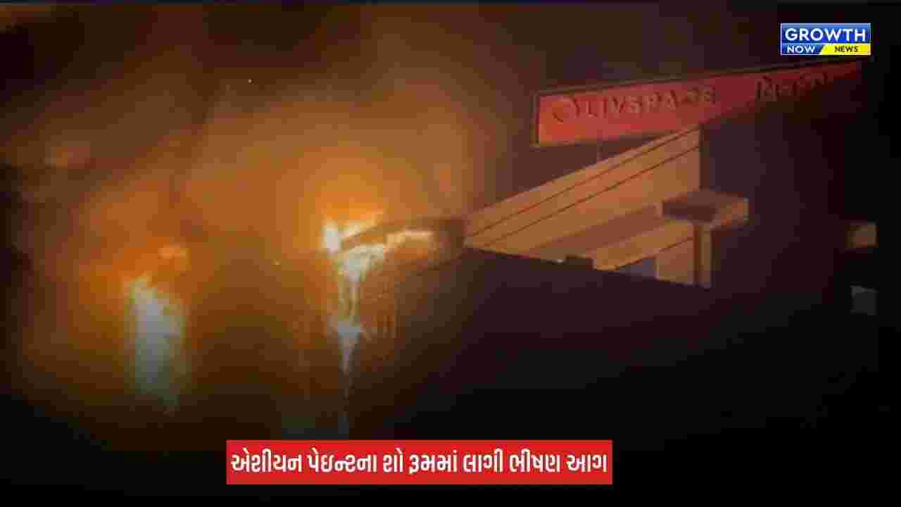 Godhra Fire News: ગોધરાના સાંપા રોડ પર એશિયન પેઇન્ટ્સના શોરૂમમાં ભીષણ આગ, સમગ્ર શોરૂમ બળીને ખાખ