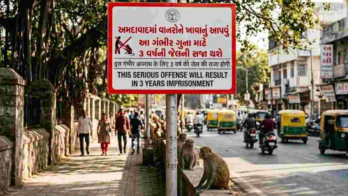 વન વિભાગે ચેતવણી આપી: વાનરોને ખાવાનું આપનારાઓ સામે થશે કડક કાર્યવાહી