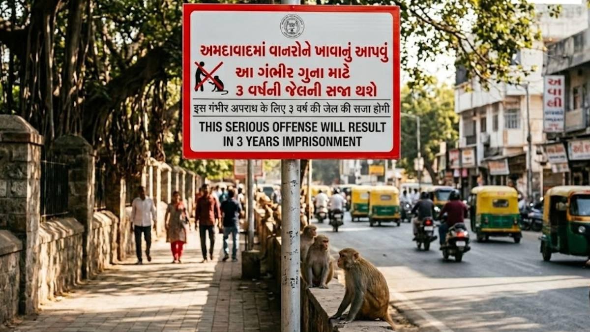 વન વિભાગે ચેતવણી આપી: વાનરોને ખાવાનું આપનારાઓ સામે થશે કડક કાર્યવાહી