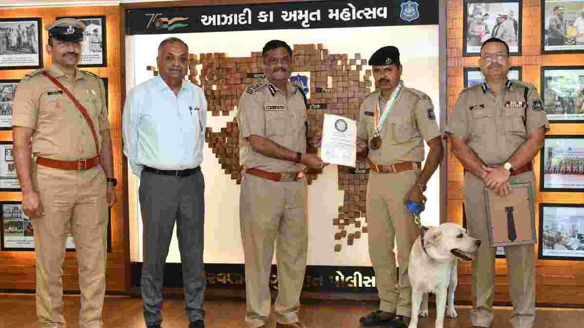 16 વર્ષ પછી ગુજરાત પોલીસ ડોગ ‘ચેક’ રાષ્ટ્રીય પોલીસ ડ્યુટી મીટમાં ગોલ્ડ મેડલ જીત્યો