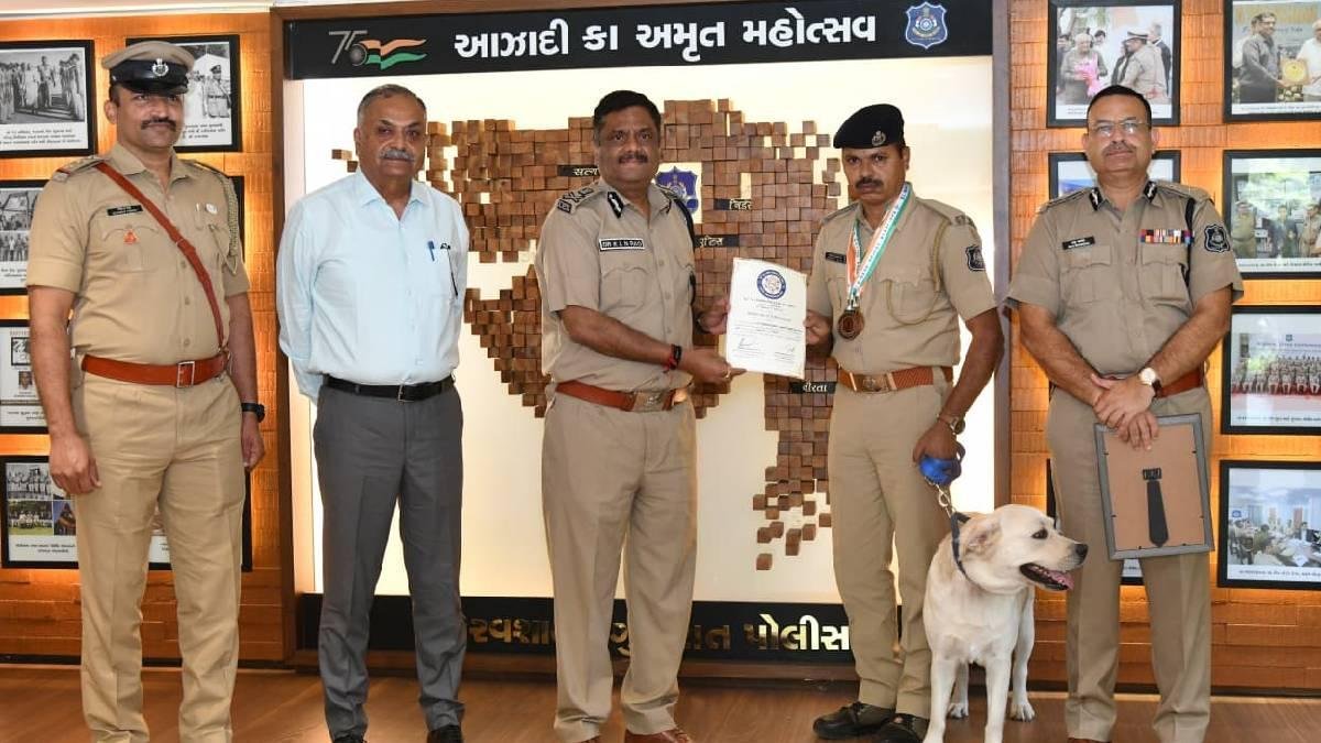 16 વર્ષ પછી ગુજરાત પોલીસ ડોગ ‘ચેક’ રાષ્ટ્રીય પોલીસ ડ્યુટી મીટમાં ગોલ્ડ મેડલ જીત્યો