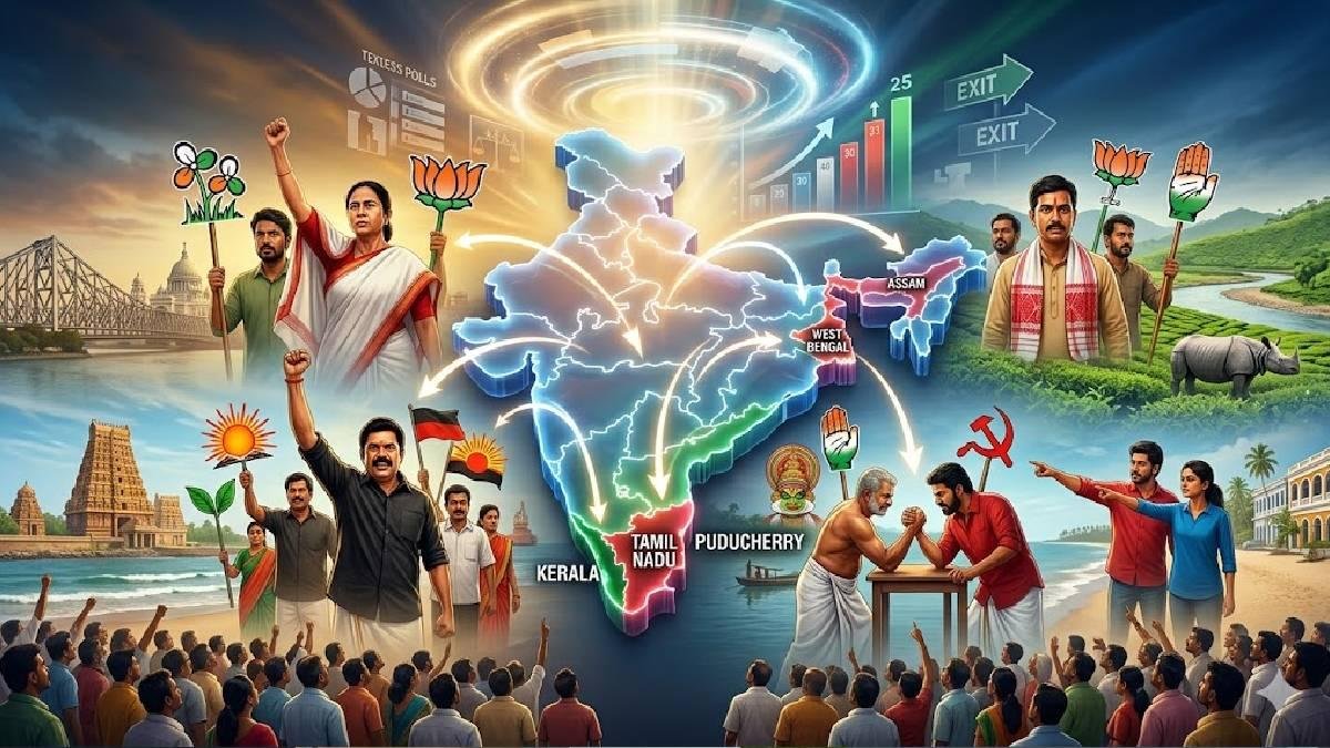Exit Poll 2026: બંગાળ, તમિલનાડુ, આસામ, કેરળ અને પુડુચેરીમાં કોની બનશે સરકાર? જાહેર થયા Exit Poll