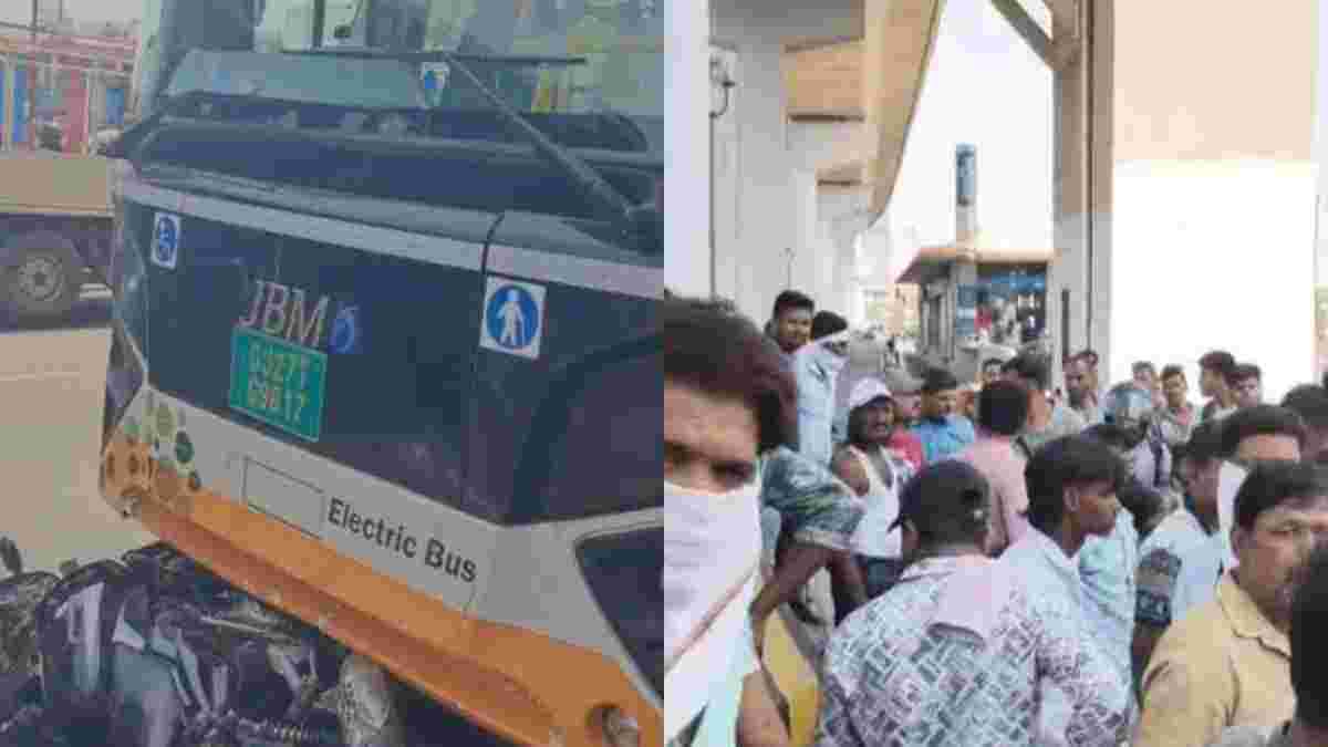 અમદાવાદના રાણીપમાં D-Mart પાસે BRTS બસ અને બાઇક વચ્ચે ગમખ્વાર અકસ્માત