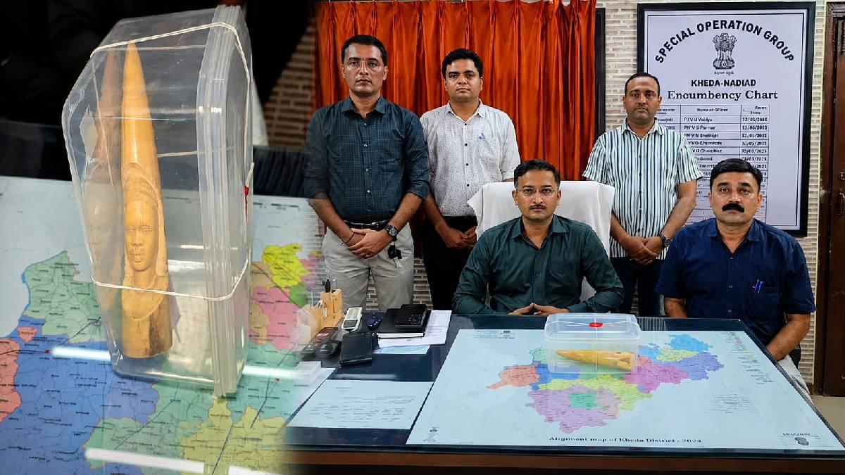 ખેડા SOGની મોટી કાર્યવાહી: નડિયાદમાં 30 લાખના હાથીદાંતના ગિફ્ટ આર્ટિકલ સાથે મહિલા ઝડપાઈ